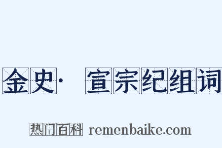 金史·宣宗纪组词是什么意思的图片